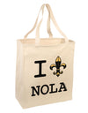 I Love NOLA Fleur de Lis Large Grocery Tote Bag-Natural-Grocery Tote-TooLoud-Natural-Large-Davson Sales