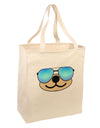 Kyu-T Face - Beartholomew Cool Sunglasses Large Grocery Tote Bag-Grocery Tote-TooLoud-Natural-Large-Davson Sales