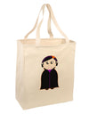 Cute Vampire Girl Halloween Large Grocery Tote Bag-Grocery Tote-TooLoud-Natural-Large-Davson Sales