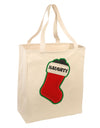 Naughty Coal Cute Christmas Stocking Large Grocery Tote Bag-Grocery Tote-TooLoud-Natural-Large-Davson Sales