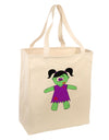 Zombie Girl Halloween Large Grocery Tote Bag-Grocery Tote-TooLoud-Natural-Large-Davson Sales