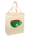 Cute Christmas Drink Hot Tea Large Grocery Tote Bag-Grocery Tote-TooLoud-Natural-Large-Davson Sales