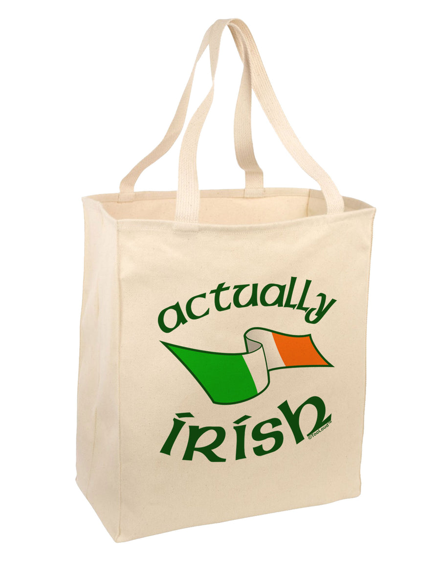 Actually Irish Large Grocery Tote Bag-Grocery Tote-TooLoud-Natural-Large-Davson Sales