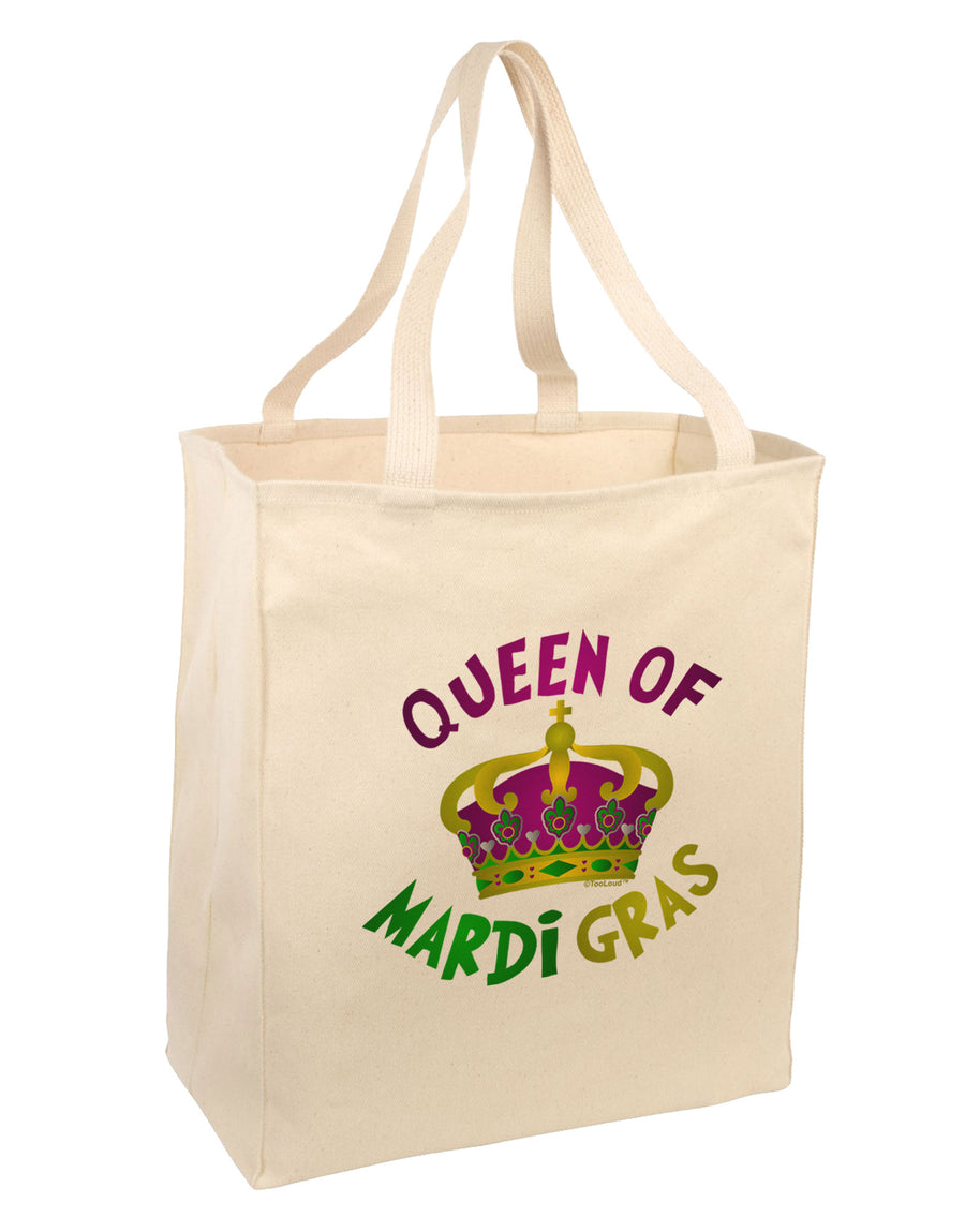 Queen Of Mardi Gras Large Grocery Tote Bag-Grocery Tote-TooLoud-Natural-Large-Davson Sales