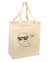 Cute Nerd Ghost Boo Halloween Large Grocery Tote Bag-Grocery Tote-TooLoud-Natural-Large-Davson Sales