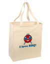 I Love BBQ Large Grocery Tote Bag-Grocery Tote-TooLoud-Natural-Large-Davson Sales