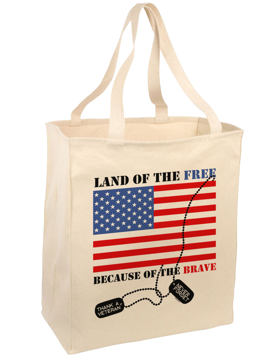 Home of the Free Because of the Brave Large Grocery Tote Bag-Grocery Tote-TooLoud-Natural-Large-Davson Sales