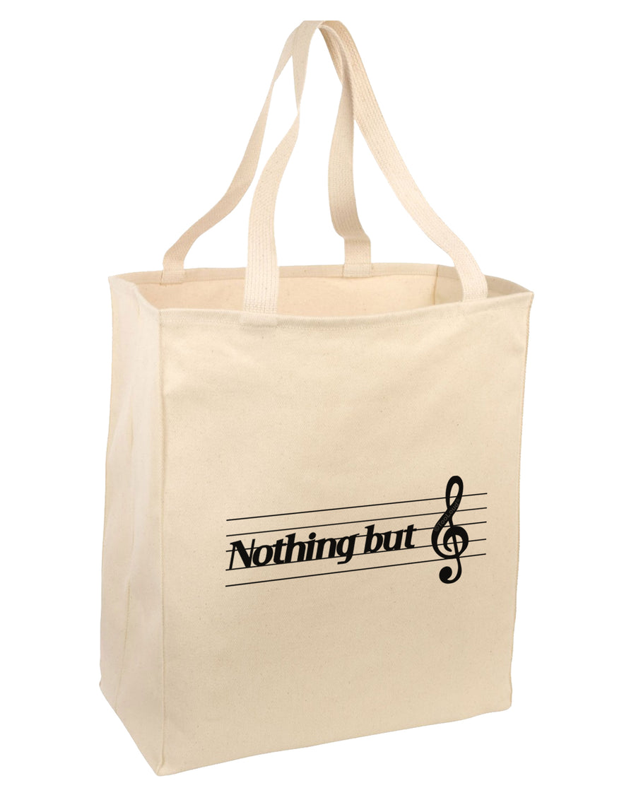 Nothing But Treble Music Pun Large Grocery Tote Bag-Natural by TooLoud-Grocery Tote-TooLoud-Natural-Large-Davson Sales