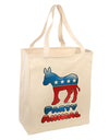 Democrat Party Animal Large Grocery Tote Bag-Grocery Tote-TooLoud-Natural-Large-Davson Sales