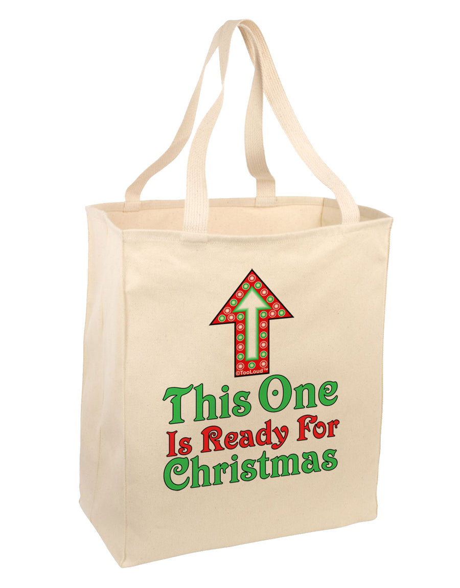 This Guy Is Ready For Christmas Large Grocery Tote Bag-Grocery Tote-TooLoud-Natural-Large-Davson Sales