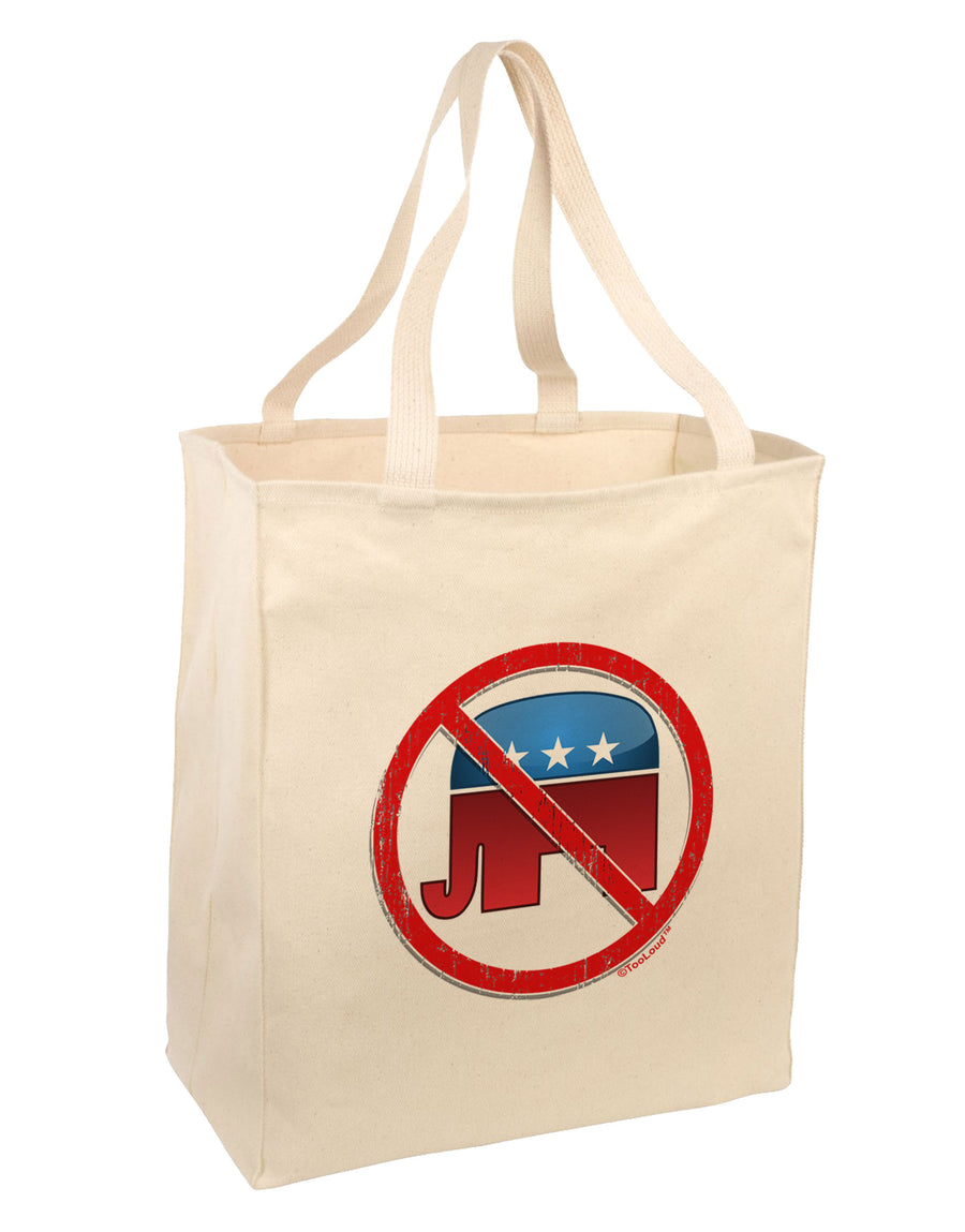 Distressed No Republicans Sign Large Grocery Tote Bag-Grocery Tote-TooLoud-Natural-Large-Davson Sales