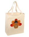 Cute Pilgrim Turkey Thanksgiving Large Grocery Tote Bag-Grocery Tote-TooLoud-Natural-Large-Davson Sales