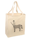 Greek Mythology Centaur Design - Grayscale Large Grocery Tote Bag by TooLoud-Grocery Tote-TooLoud-Natural-Large-Davson Sales