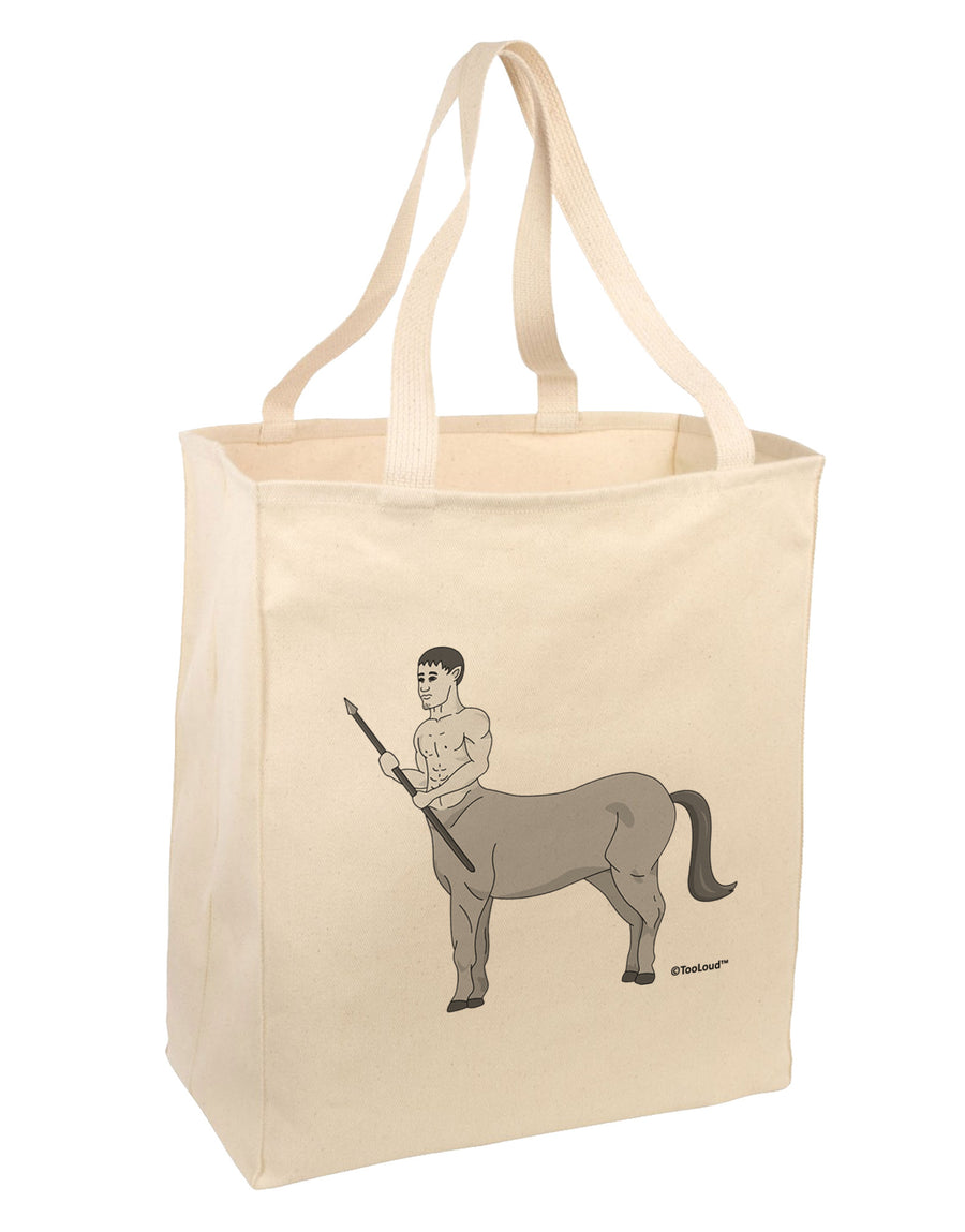 Greek Mythology Centaur Design - Grayscale Large Grocery Tote Bag by TooLoud-Grocery Tote-TooLoud-Natural-Large-Davson Sales