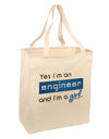 TooLoud Yes I am a Engineer Girl Large Grocery Tote Bag-Grocery Tote-TooLoud-Natural-Large-Davson Sales