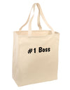#1 Boss Text - Boss Day Large Grocery Tote Bag-Grocery Tote-TooLoud-Natural-Large-Davson Sales
