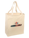 Hashtag 4th Of July Large Grocery Tote Bag-Grocery Tote-TooLoud-Natural-Large-Davson Sales