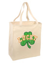 Lucky Shamrock Design Distressed Large Grocery Tote Bag by TooLoud-Grocery Tote-TooLoud-Natural-Large-Davson Sales