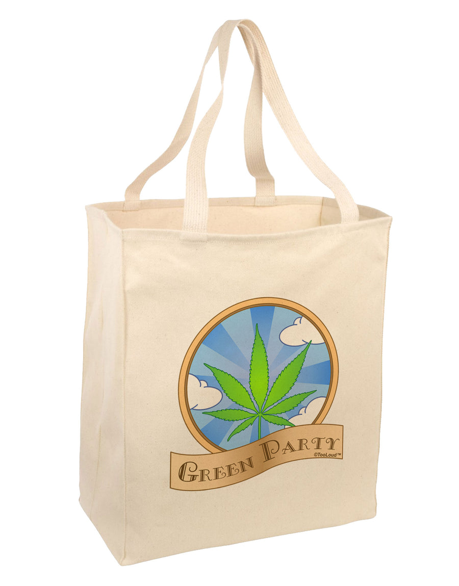 Green Party Symbol Large Grocery Tote Bag-Grocery Tote-TooLoud-Natural-Large-Davson Sales