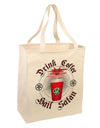 Red Cup Drink Coffee Hail Satan Large Grocery Tote Bag by TooLoud-TooLoud-Natural-Davson Sales