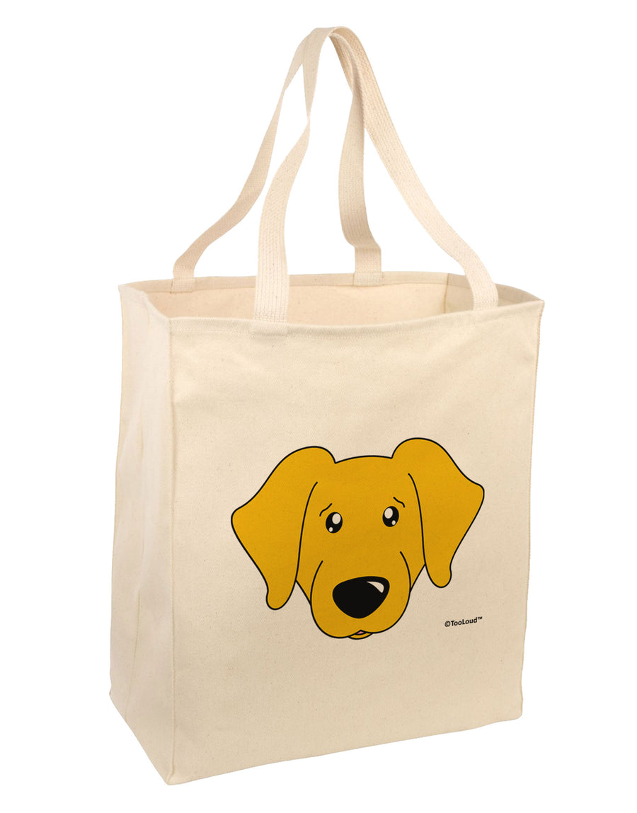 Cute Yellow Labrador Retriever Dog Large Grocery Tote Bag by TooLoud-Grocery Tote-TooLoud-Natural-Large-Davson Sales