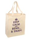 Keep Calm and Bend and Snap Large Grocery Tote Bag-Grocery Tote-TooLoud-Natural-Large-Davson Sales