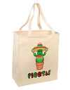 Fiesta Cactus Poncho Text Large Grocery Tote Bag by TooLoud-Grocery Tote-TooLoud-Natural-Large-Davson Sales