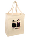 Love at First Bite Vampire Couple Halloween Large Grocery Tote Bag-Grocery Tote-TooLoud-Natural-Large-Davson Sales