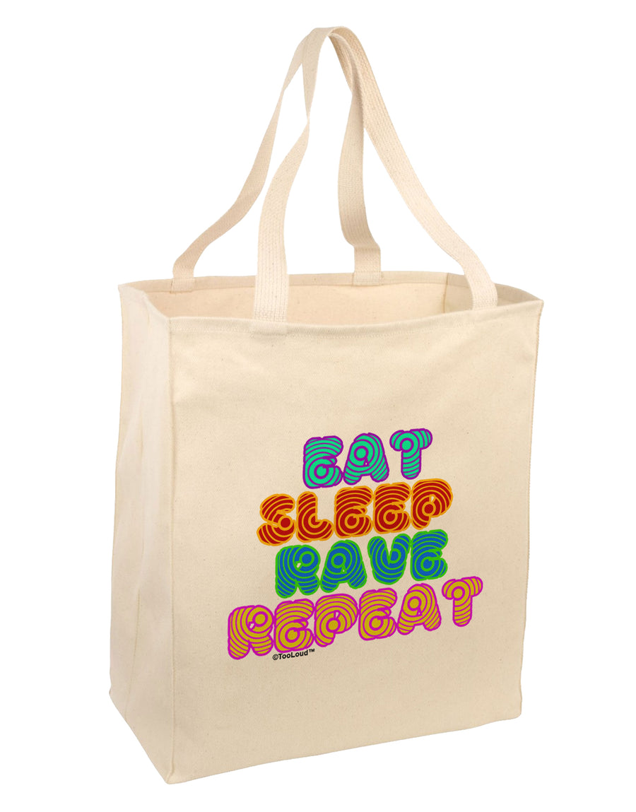 Eat Sleep Rave Repeat Hypnotic Large Grocery Tote Bag by TooLoud-Grocery Tote-TooLoud-Natural-Large-Davson Sales