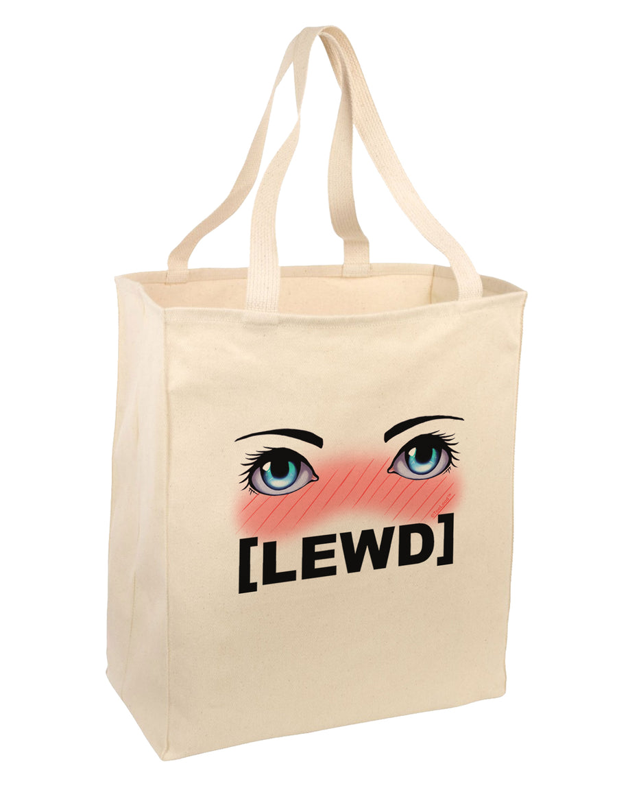 Blushing Anime Eyes Lewd Large Grocery Tote Bag by TooLoud-Grocery Tote-TooLoud-Natural-Large-Davson Sales