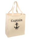 Ship Captain Nautical Anchor Boating Large Grocery Tote Bag-Grocery Tote-TooLoud-Natural-Large-Davson Sales