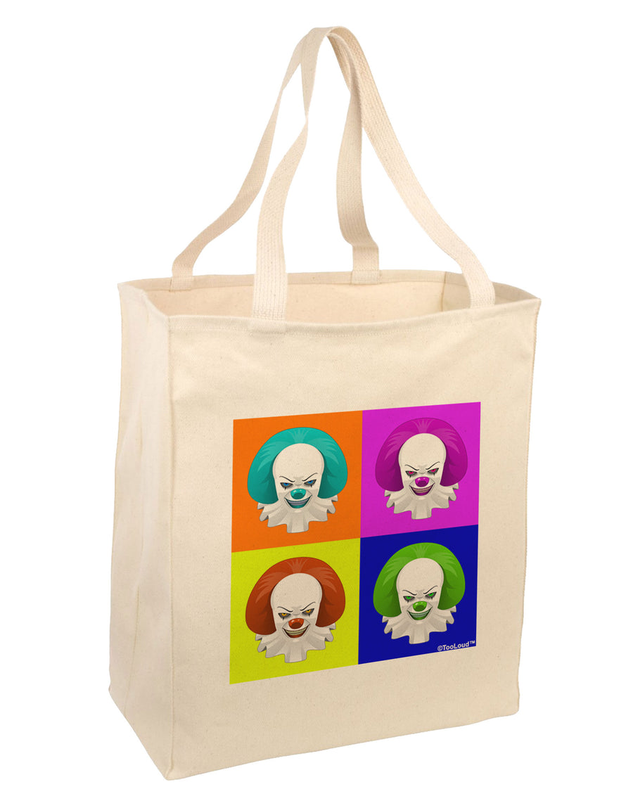 Clown Face Pop Art Large Grocery Tote Bag-Grocery Tote-TooLoud-Natural-Large-Davson Sales