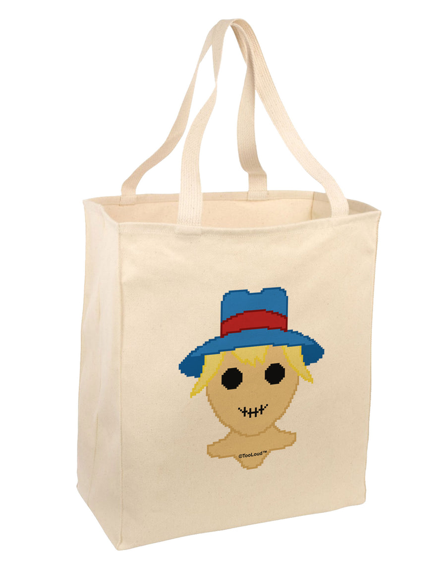 Cute Pixel Scarecrow Large Grocery Tote Bag-Grocery Tote-TooLoud-Natural-Large-Davson Sales