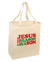 Jesus is the Reason for the Season Christmas Large Grocery Tote Bag-Grocery Tote-TooLoud-Natural-Large-Davson Sales