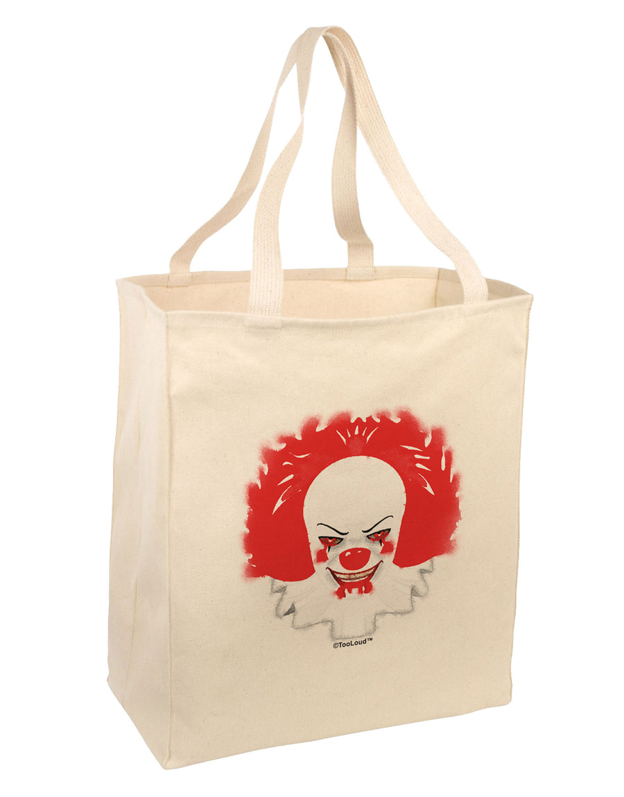 Extra Scary Clown Watercolor Large Grocery Tote Bag-Grocery Tote-TooLoud-Natural-Large-Davson Sales