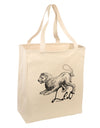 Leo Illustration Large Grocery Tote Bag-Grocery Tote-TooLoud-Natural-Large-Davson Sales