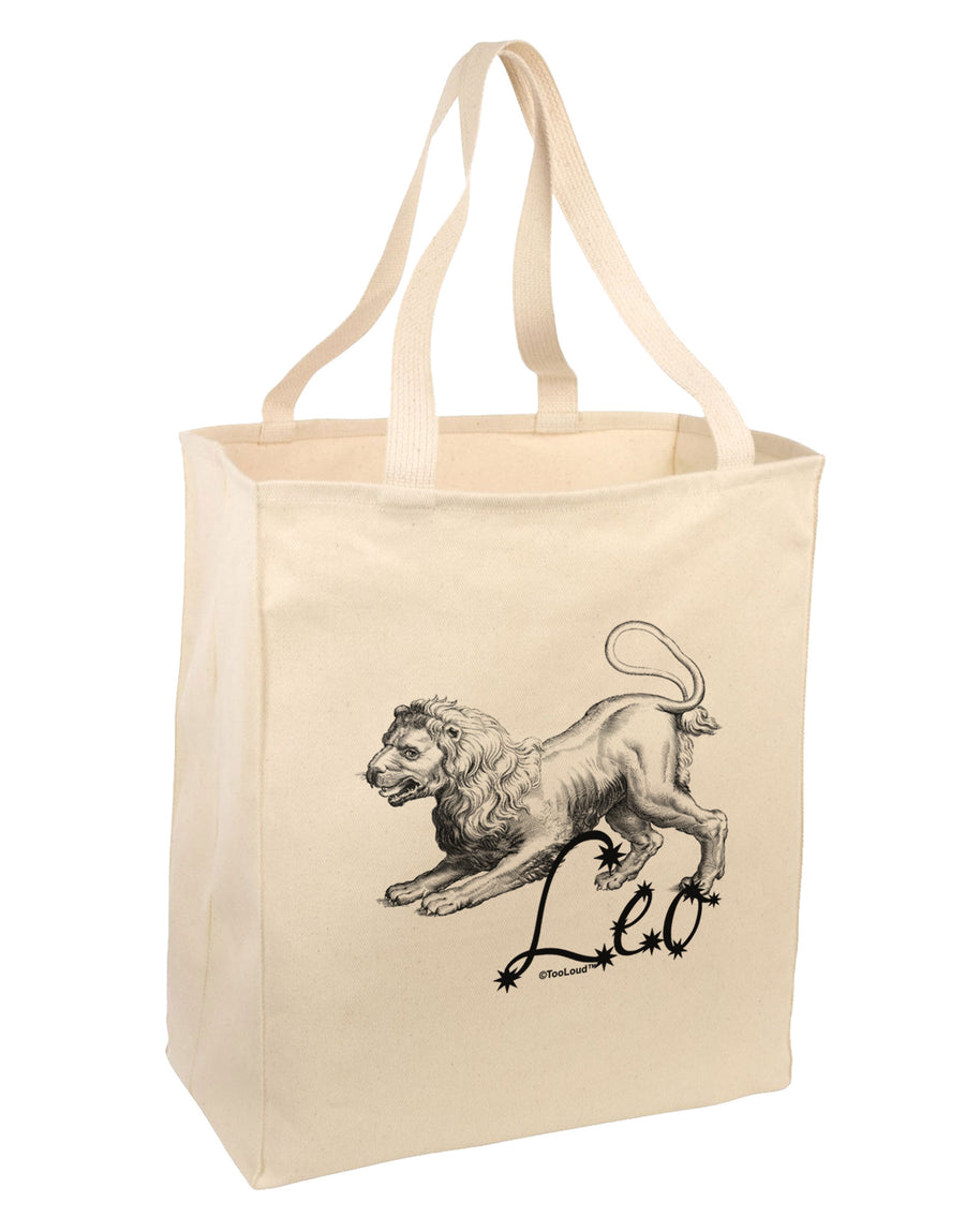 Leo Illustration Large Grocery Tote Bag-Grocery Tote-TooLoud-Natural-Large-Davson Sales