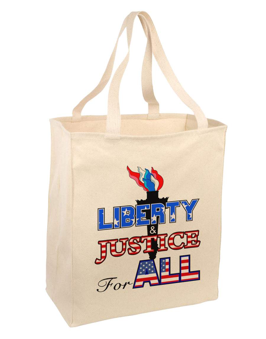 Liberty and Justice for All Large Grocery Tote Bag-Grocery Tote-TooLoud-Natural-Large-Davson Sales