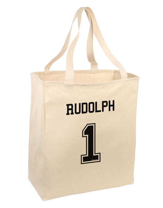 Reindeer Jersey - Rudolph 1 Large Grocery Tote Bag-Grocery Tote-TooLoud-Natural-Large-Davson Sales