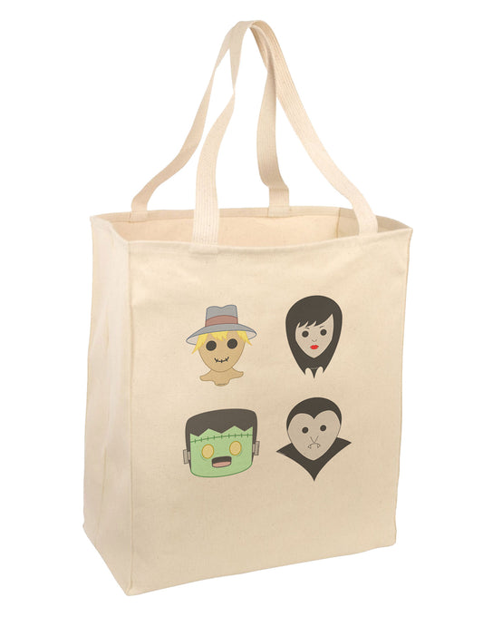 Four Lil Monsters - Halloween Design Large Grocery Tote Bag-Grocery Tote-TooLoud-Natural-Large-Davson Sales