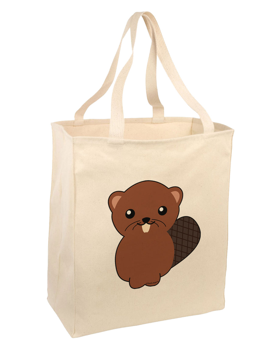 Cute Beaver Large Grocery Tote Bag-Grocery Tote-TooLoud-Natural-Large-Davson Sales