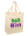 Bad Witch Color Green Large Grocery Tote Bag-Grocery Tote-TooLoud-Natural-Large-Davson Sales