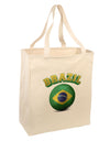 Soccer Ball Flag - Brazil Large Grocery Tote Bag-Grocery Tote-TooLoud-Natural-Large-Davson Sales