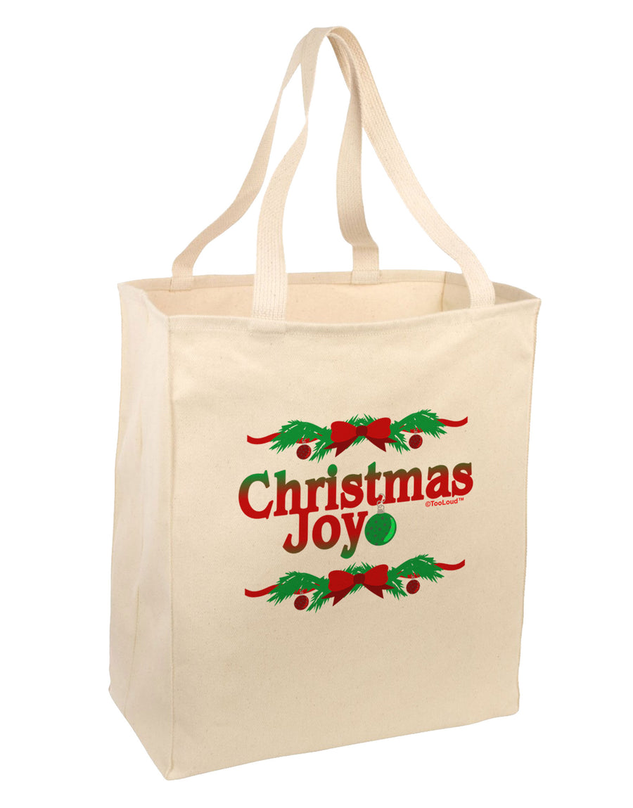 Christmas Joy Color Large Grocery Tote Bag-Grocery Tote-TooLoud-Natural-Large-Davson Sales