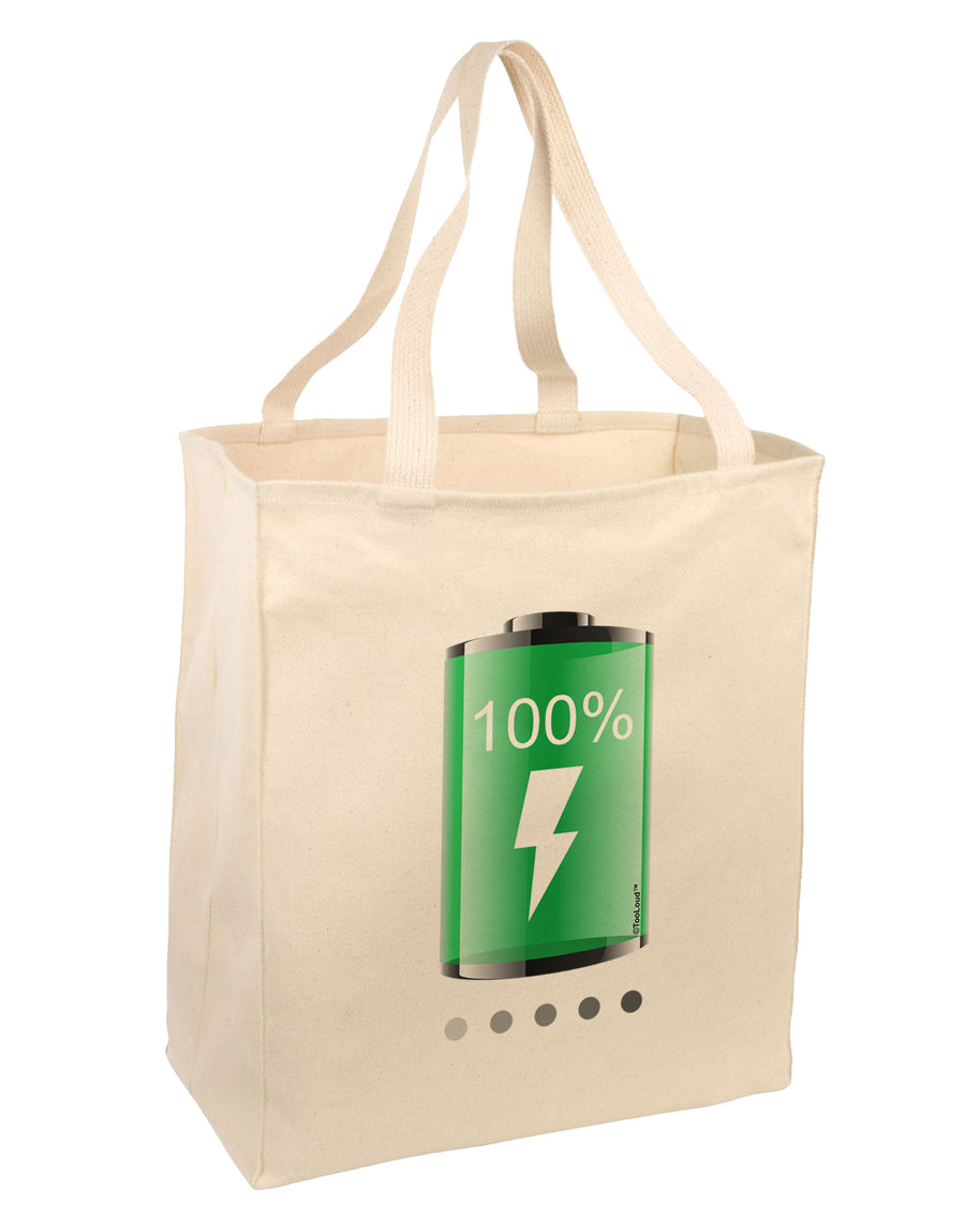 Full Energy 100 Percent Large Grocery Tote Bag-Natural-Grocery Tote-TooLoud-Natural-Large-Davson Sales