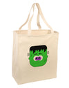 Frankenstein Face Halloween Large Grocery Tote Bag-Grocery Tote-TooLoud-Natural-Large-Davson Sales