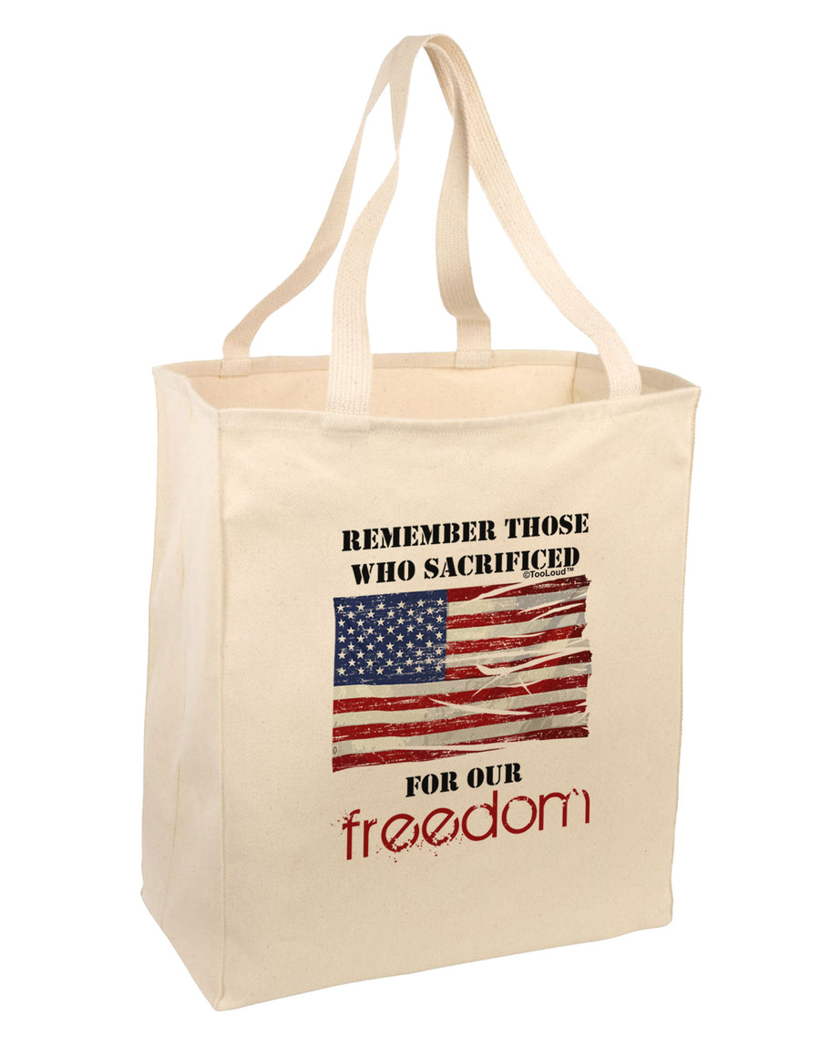 Remember - Veterans Large Grocery Tote Bag-Grocery Tote-TooLoud-Natural-Large-Davson Sales