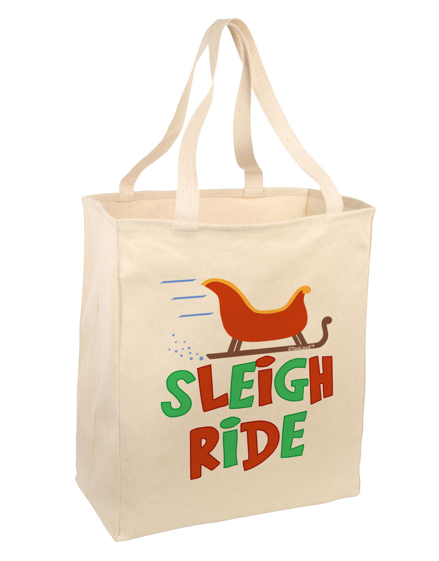 Sleigh Ride Color Large Grocery Tote Bag-Grocery Tote-TooLoud-Natural-Large-Davson Sales