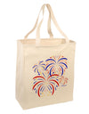 Patriotic Fireworks with Bursting Stars Large Grocery Tote Bag by TooLoud-Grocery Tote-TooLoud-Natural-Large-Davson Sales