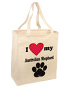 I Heart My Australian Shepherd Large Grocery Tote Bag-Natural by TooLoud-Grocery Tote-TooLoud-Natural-Large-Davson Sales